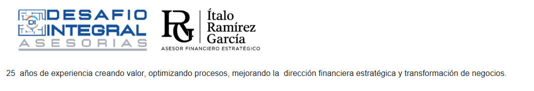 Logos de Desafío Integral Asesorías e Ítalo Ramírez García, asesor financiero estratégico